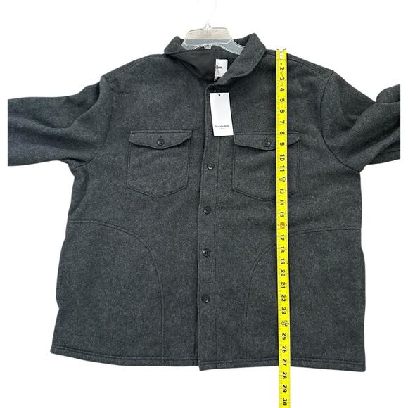 Men's Long Sleeve Shirt Jacket - Goodfellow & Co Charcoal Gray XL - Picture 6 of 8